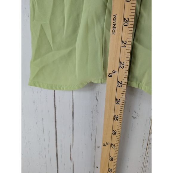 Laura Scott Petite Size 14 Womens Green Button‎ Up Short Sleeve Collared Top - Picture 5 of 7